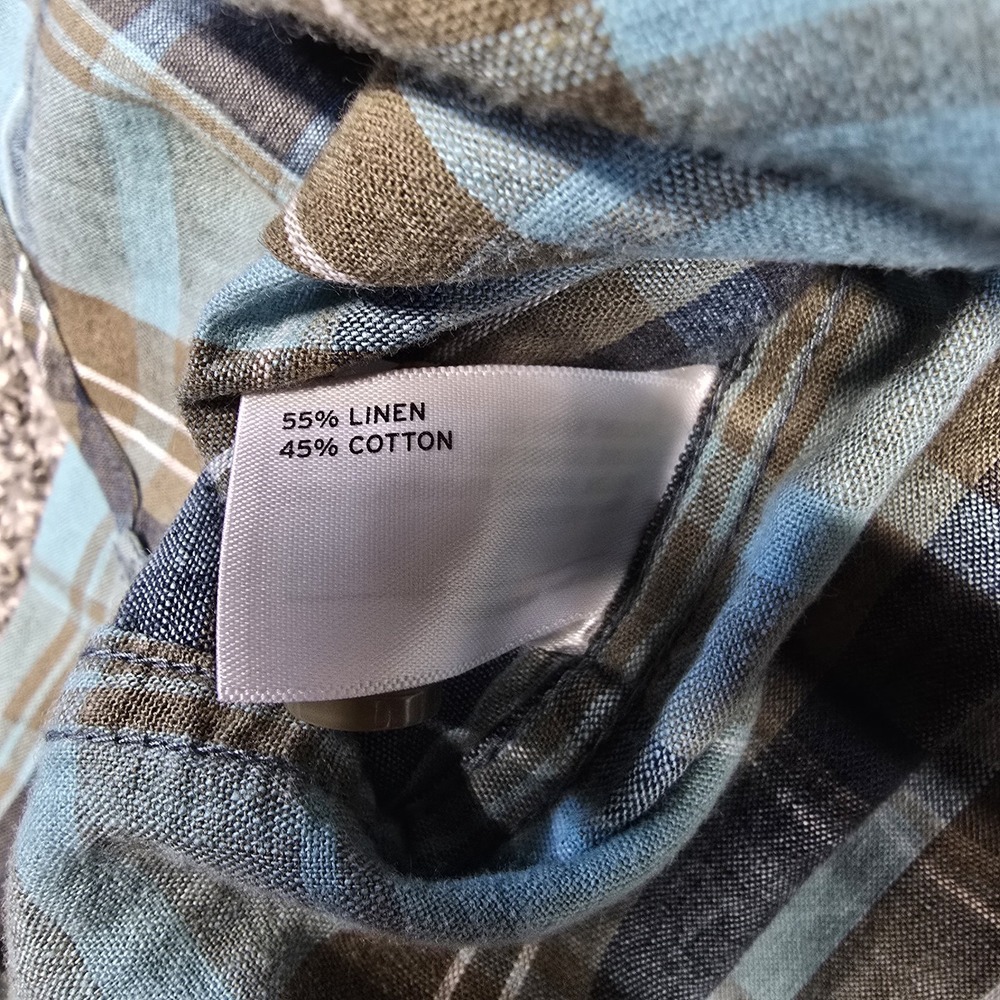 Best Made Co Long Sleeve Standard Indigo Blue Shirt Size Large Linen Cotton wip - Picture 8 of 8